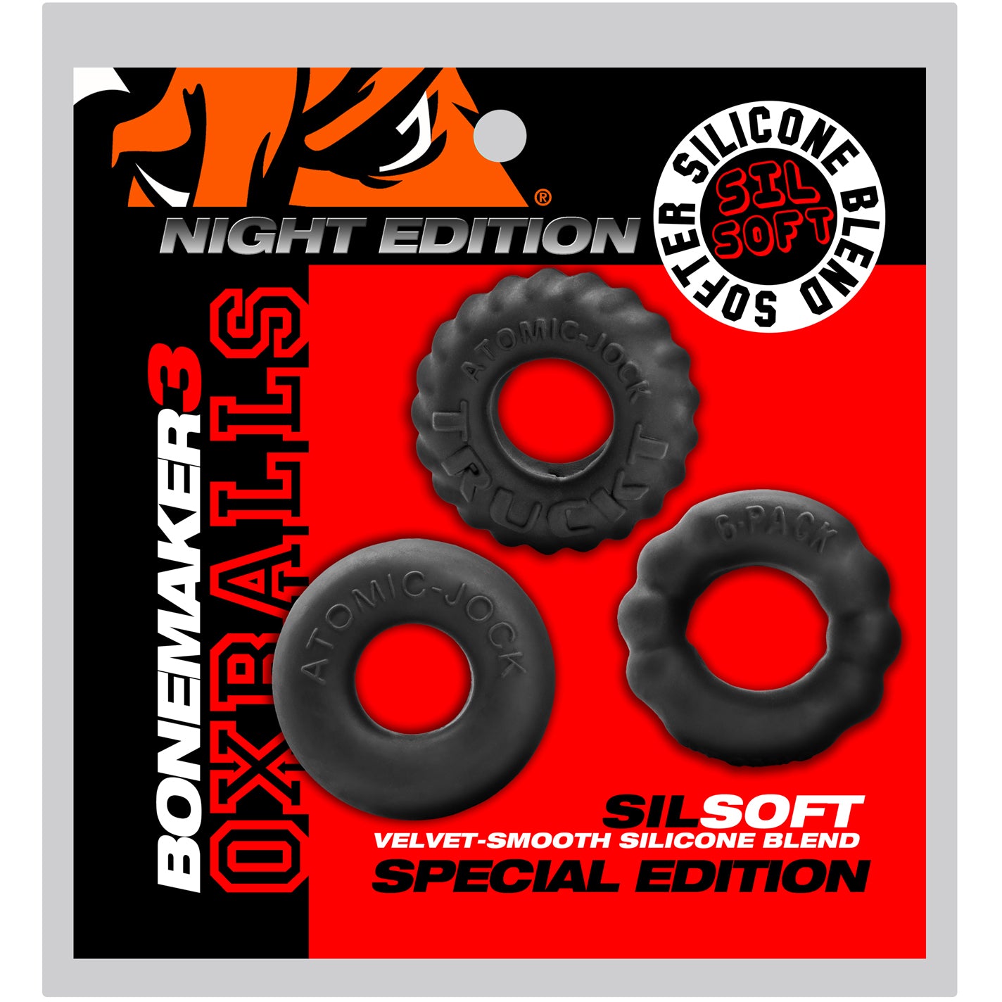 Oxballs Bonemaker Cock Rings Set Of 3 - Night Edition