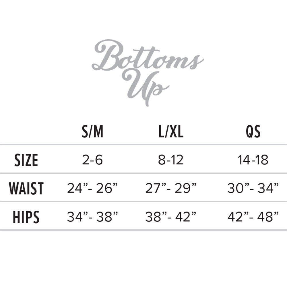 Bottoms Up Size Chart