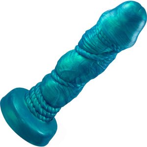 Bound 2.0 XL Silicone Super Textured Dildo By Uberrime - Mermaid Blue