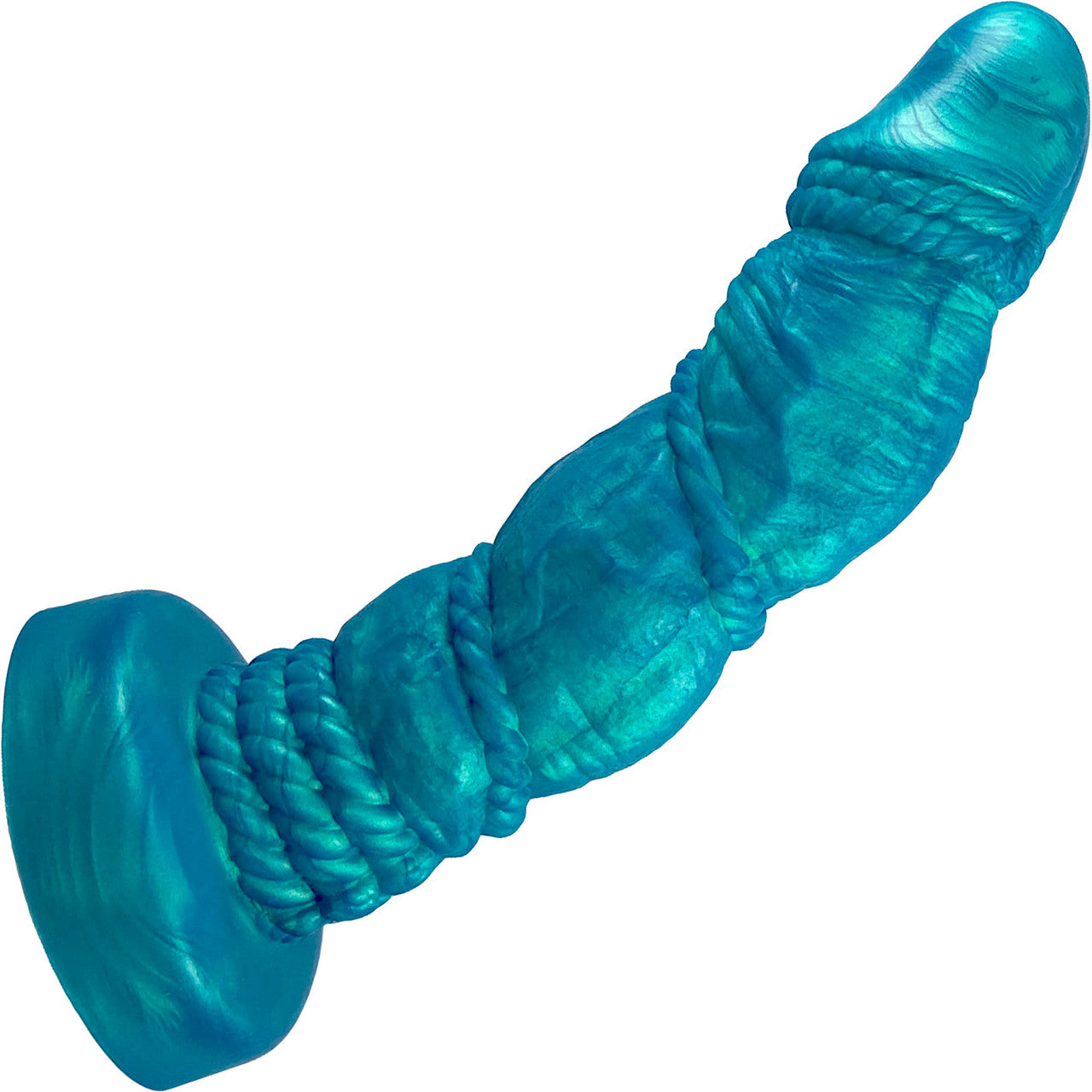 Bound 2.0 XL Silicone Super Textured Dildo By Uberrime - Mermaid Blue