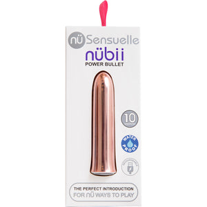 NUBII 10 Function Rechargeable Waterproof Vibrating Bullet By Nu Sensuelle - Rose Gold