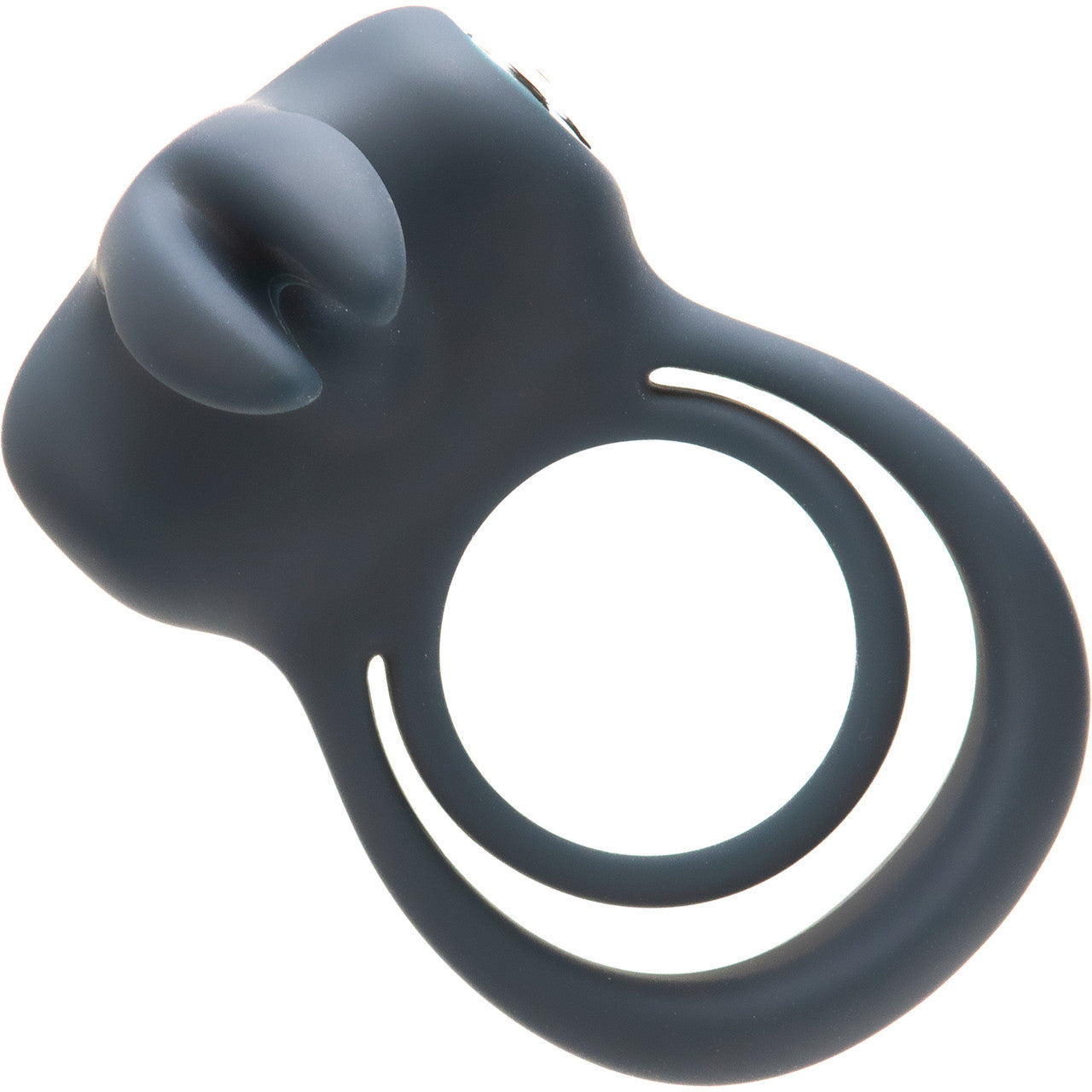 Thunder Bunny Rechargeable Silicone Dual Cock Ring By VeDO - Just Black