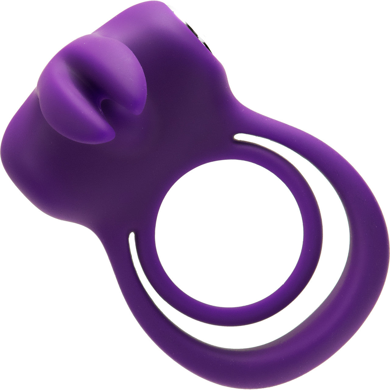 Thunder Bunny Rechargeable Silicone Dual Cock Ring By VeDO - Deep Purple