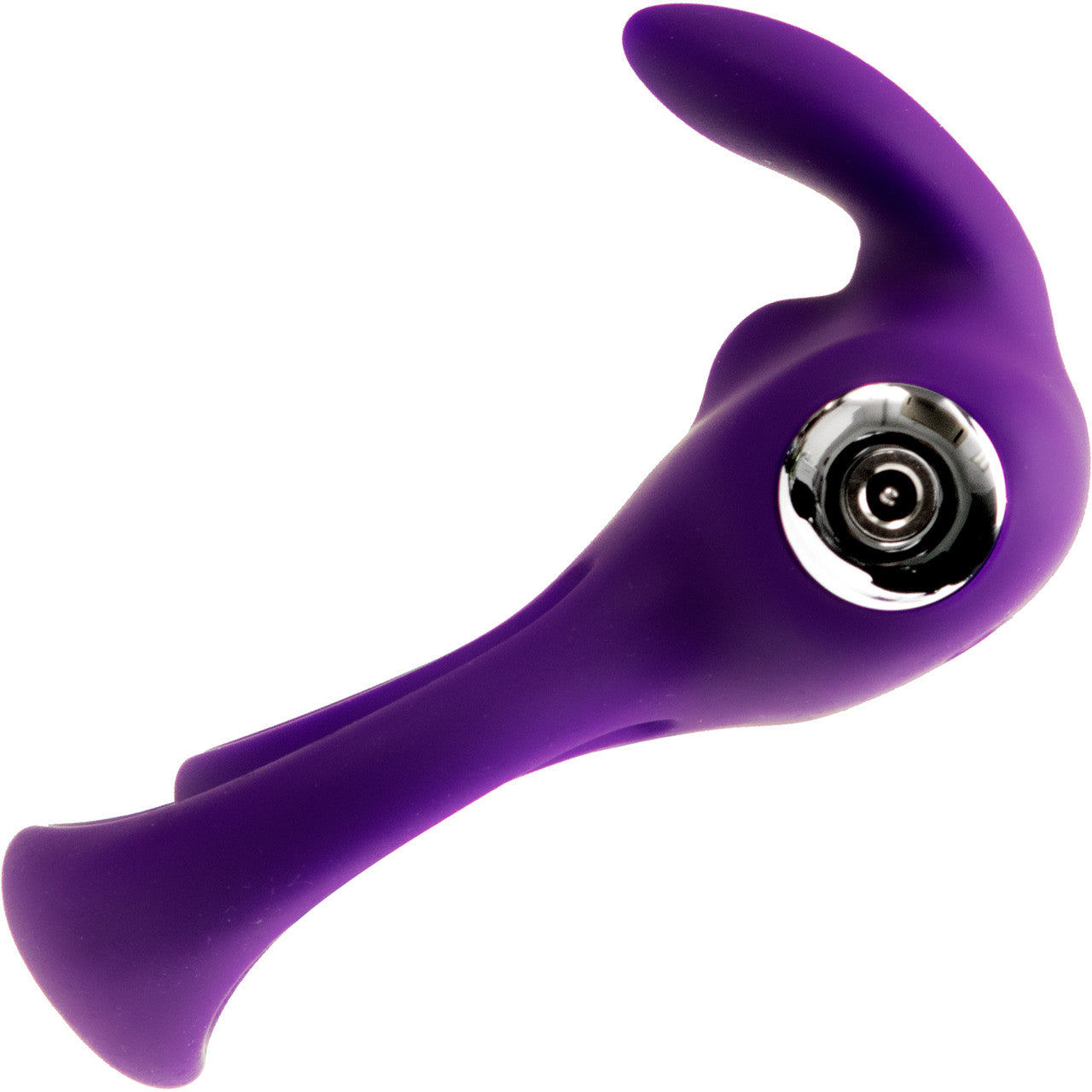 Thunder Bunny Rechargeable Silicone Dual Cock Ring By VeDO - Deep Purple