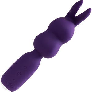 Hopper Bunny Rechargeable Waterproof Silicone Mini Wand Vibrator By VeDO - Deep Purple