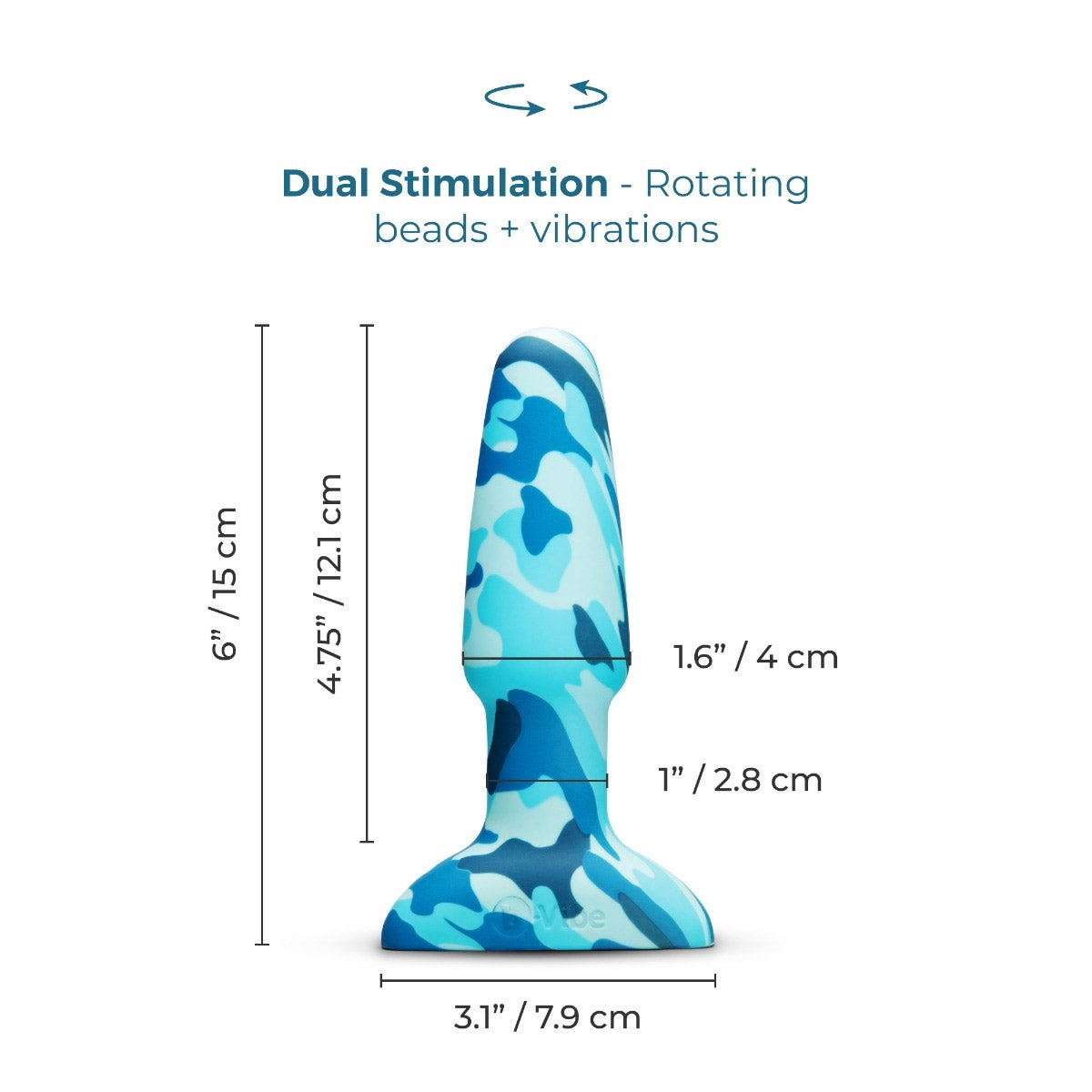 b-Vibe Camo Rimming Plug 2 Silicone Vibrating Anal Plug With Rotating Beads