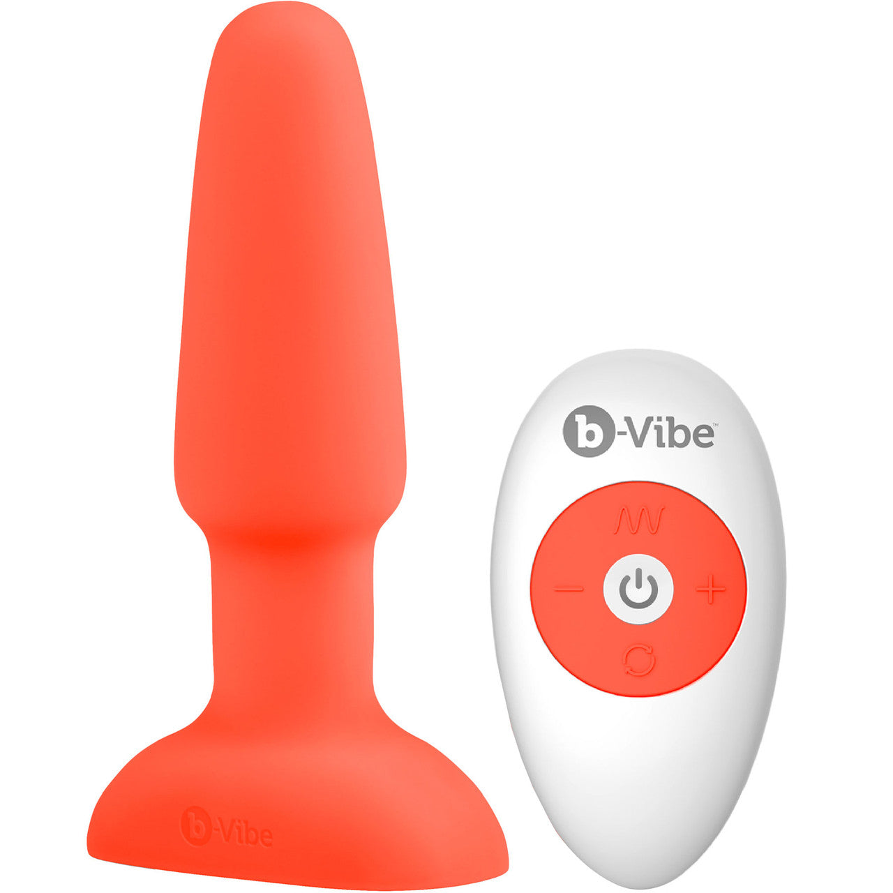 b-Vibe Rimming Plug 2 Remote Control Silicone Vibrating Anal Toy - Orange