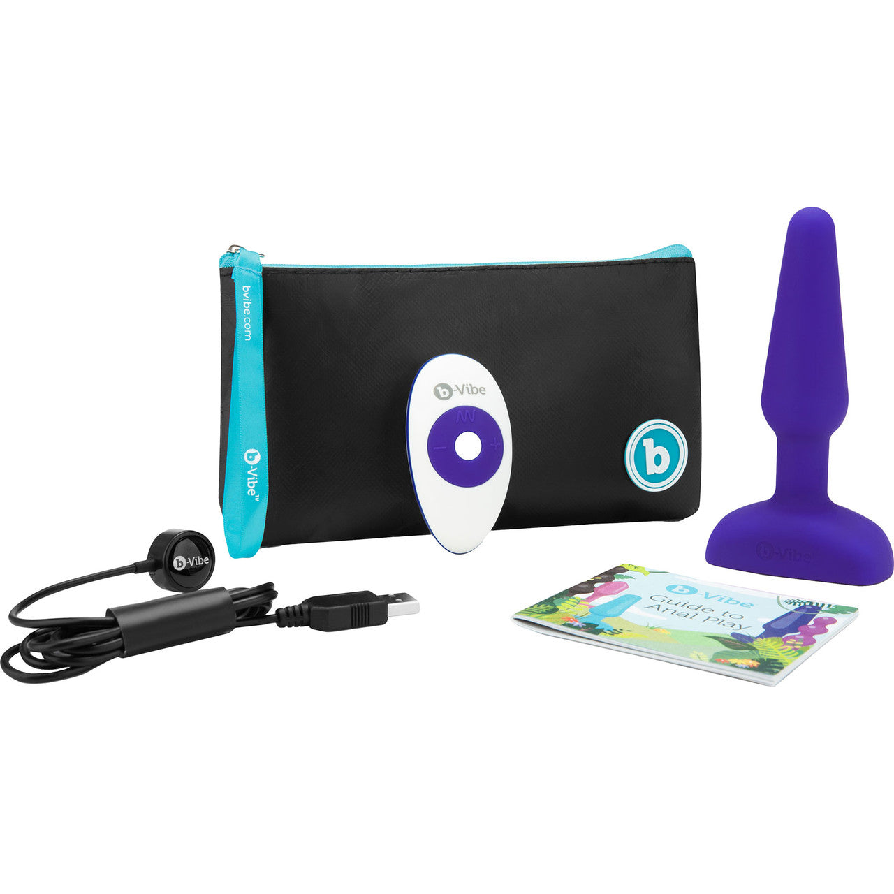 b-Vibe Trio Plug 2 Vibrating Silicone Anal Plug With Remote - Purple