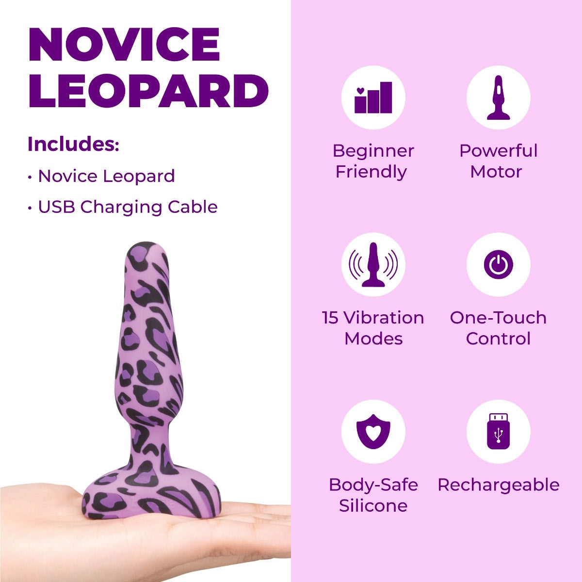 b-Vibe Leopard Novice Plug Special Edition Vibrating Anal Plug b-Vibe Leopard Novice Plug Special Edition Vibrating Anal Plug