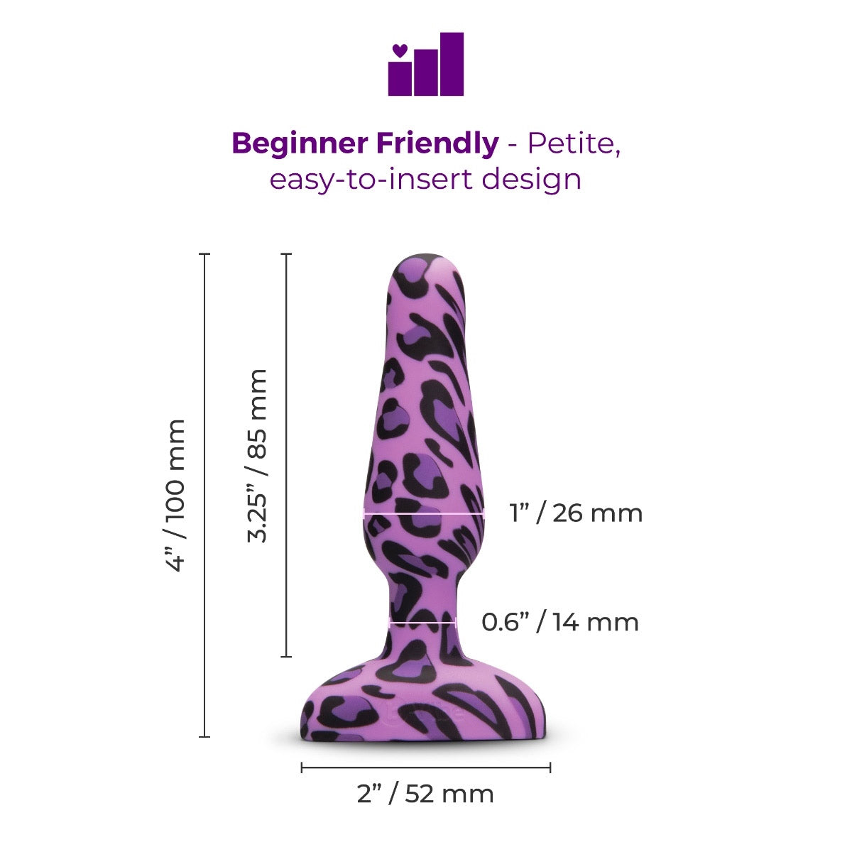 b-Vibe Leopard Novice Plug Special Edition Vibrating Anal Plug
