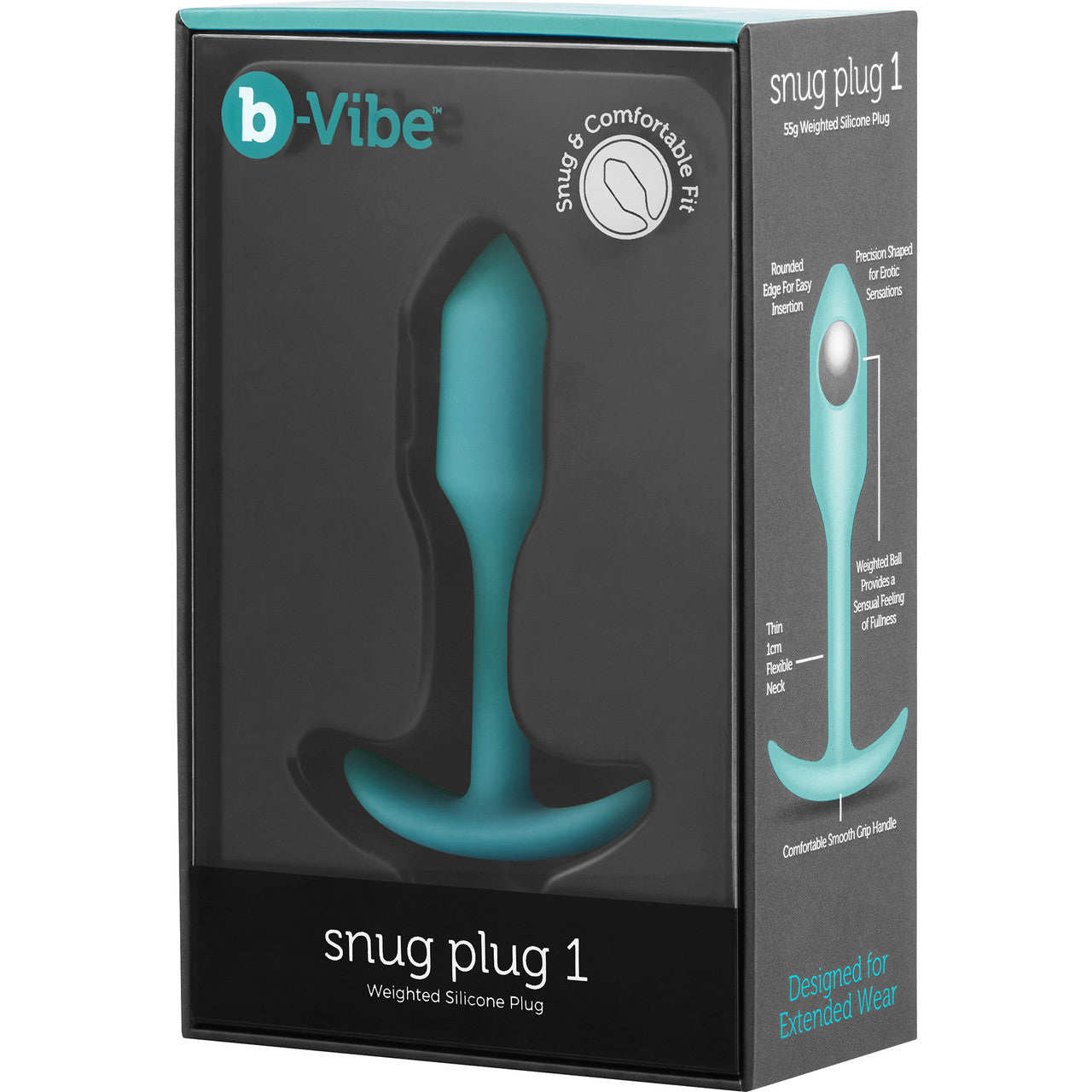 b-Vibe Snug Plug 1 Small Silicone Weighted Butt Plug - Mint