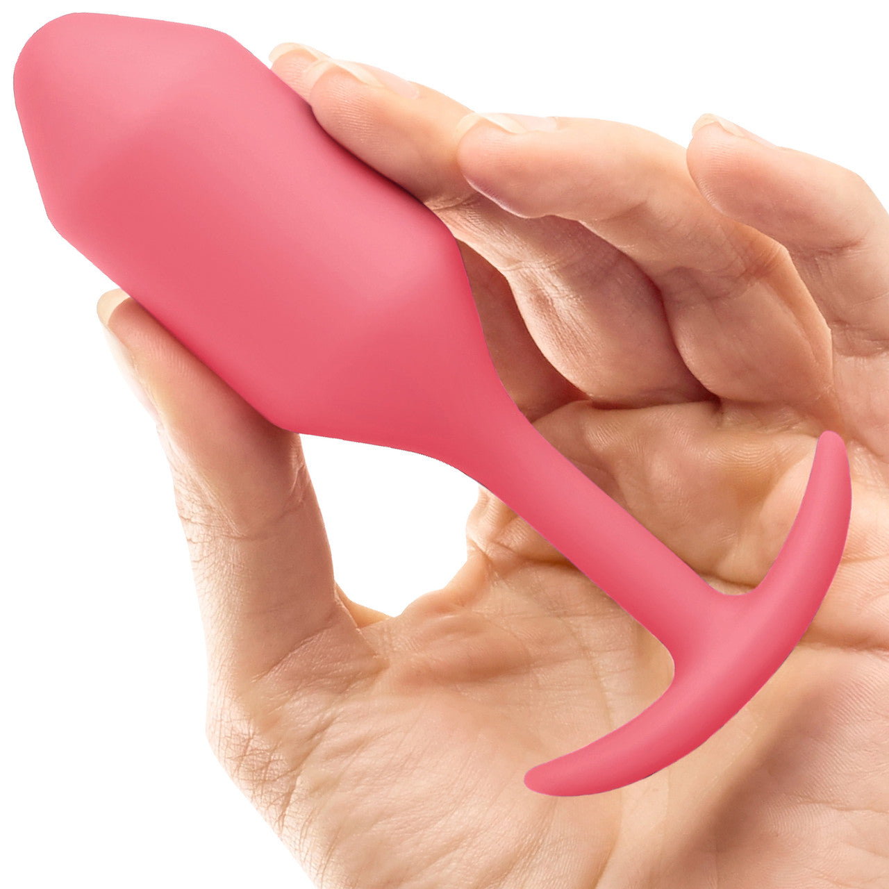 b-Vibe Snug Plug 2 Medium Silicone Weighted Butt Plug - Coral