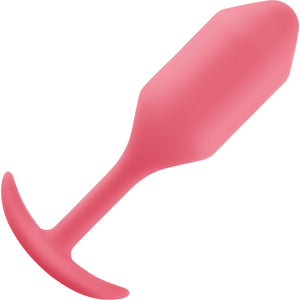 b-Vibe Snug Plug 2 Medium Silicone Weighted Butt Plug - Coral