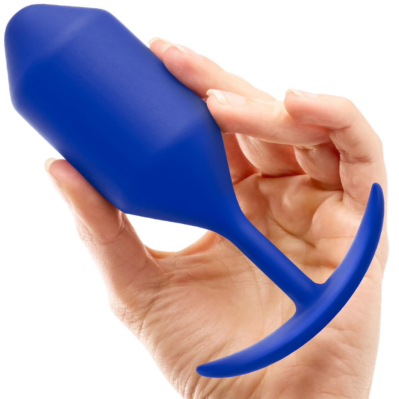 b-Vibe Snug Plug 4 Extra-Large Silicone Weighted Butt Plug - Navy