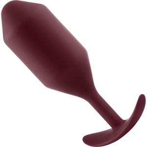 b-Vibe Snug Plug 5 XXL Silicone Weighted Butt Plug - Dark Red