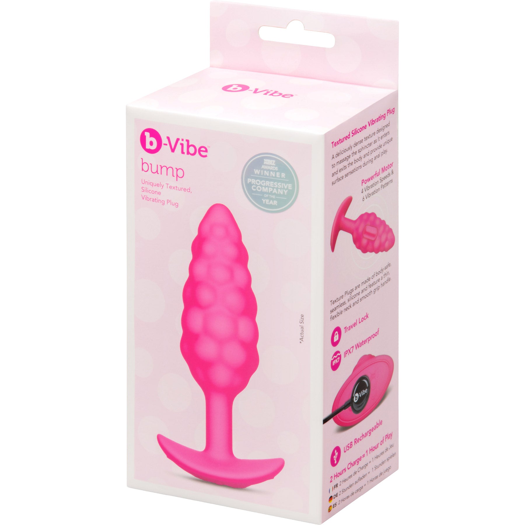 b-Vibe Bump Texture Silicone Vibrating Butt Plug