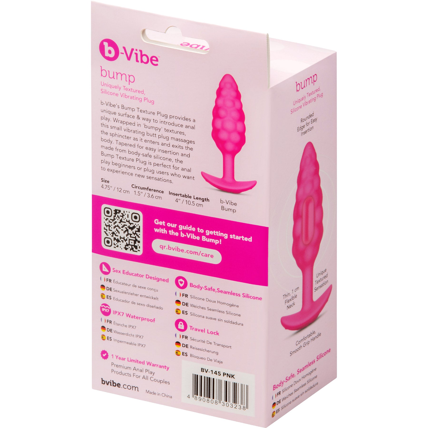 b-Vibe Bump Texture Silicone Vibrating Butt Plug