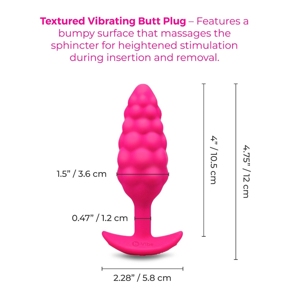 b-Vibe Bump Texture Silicone Vibrating Butt Plug
