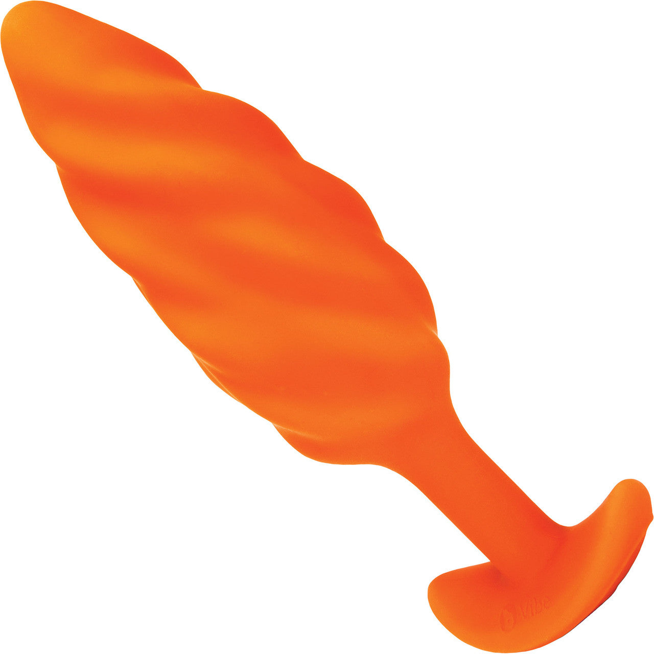 b-Vibe Swirl Texture Medium Vibrating Rechargeable Silicone Anal Plug - Orange