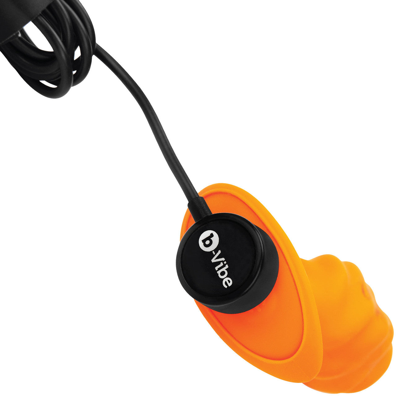 b-Vibe Swirl Texture Medium Vibrating Rechargeable Silicone Anal Plug - Orange