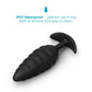 b-Vibe Twist Textured Silicone Vibrating Butt Plug - Black
