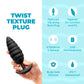 b-Vibe Twist Textured Silicone Vibrating Butt Plug - Black