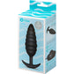b-Vibe Twist Textured Silicone Vibrating Butt Plug - Black