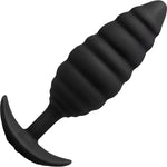 b-Vibe Twist Textured Silicone Vibrating Butt Plug - Black