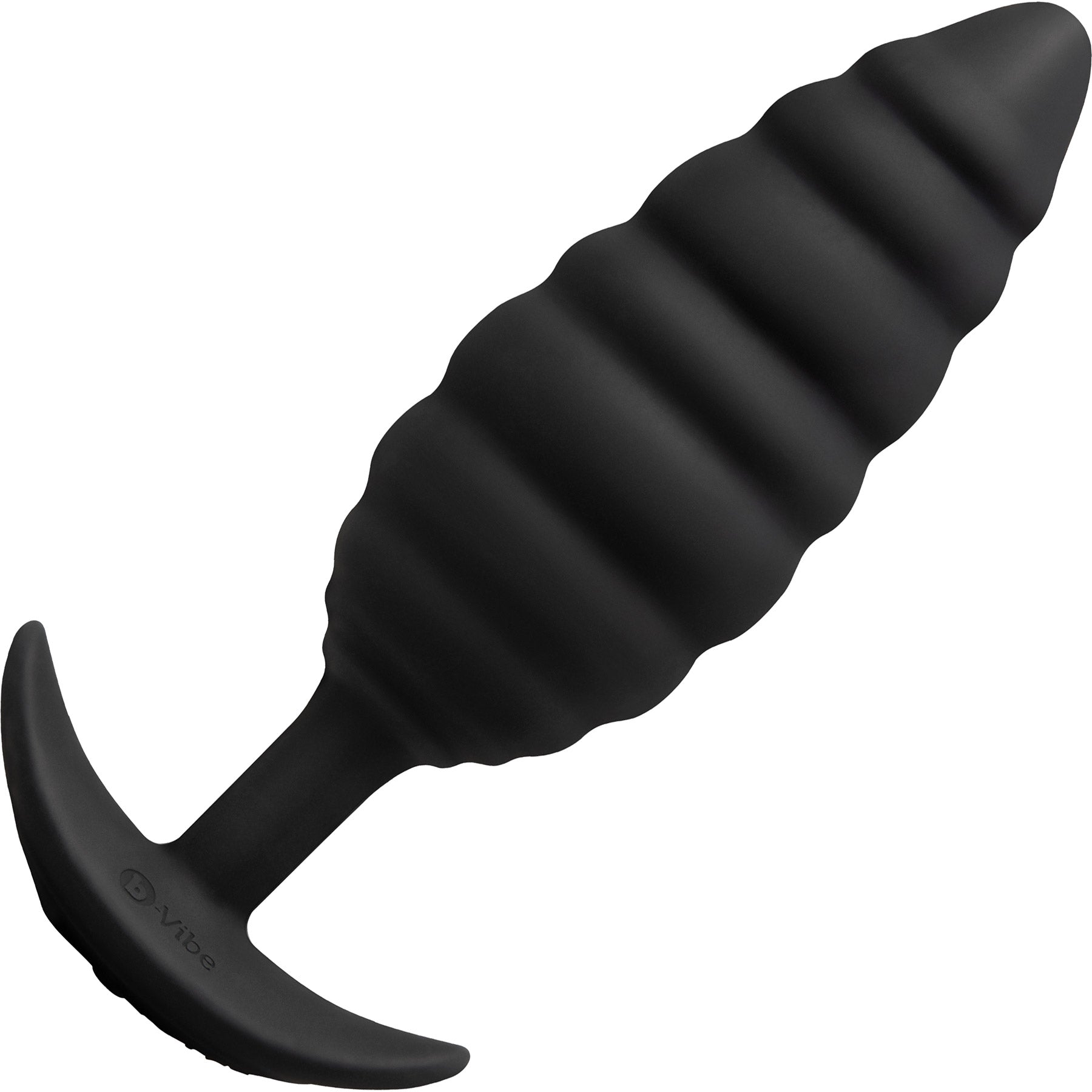 b-Vibe Twist Textured Silicone Vibrating Butt Plug - Black