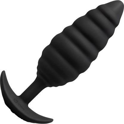b-Vibe Twist Textured Silicone Vibrating Butt Plug - Black