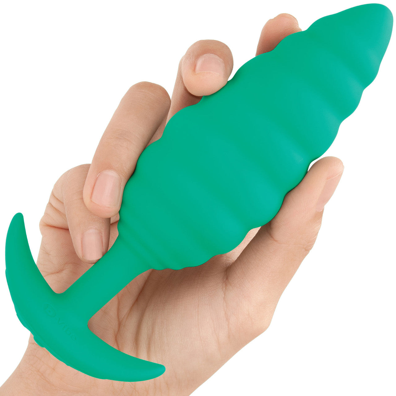 b-Vibe Twist Texture Medium Vibrating Rechargeable Silicone Anal Plug - Green