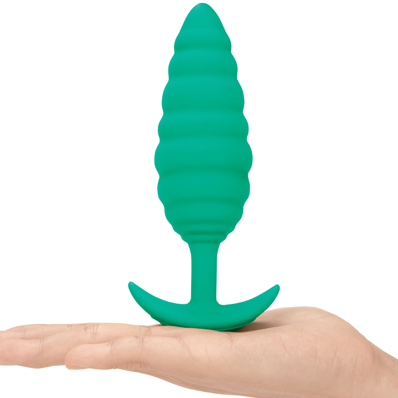 b-Vibe Twist Texture Medium Vibrating Rechargeable Silicone Anal Plug - Green