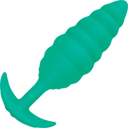 b-Vibe Twist Texture Medium Vibrating Rechargeable Silicone Anal Plug - Green