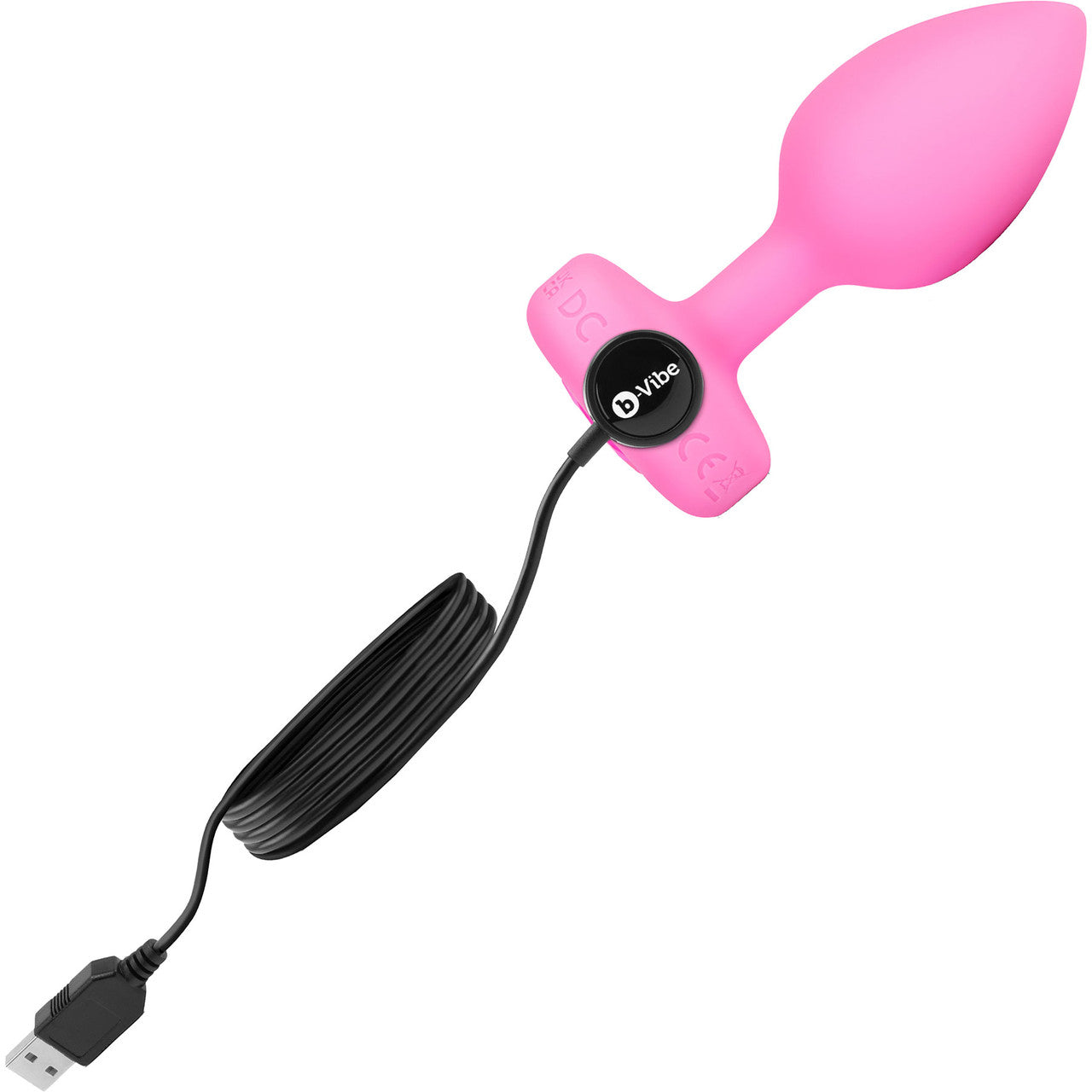 b-Vibe Vibrating Heart Silicone Rechargeable Anal Plug With Remote - Small / Medium