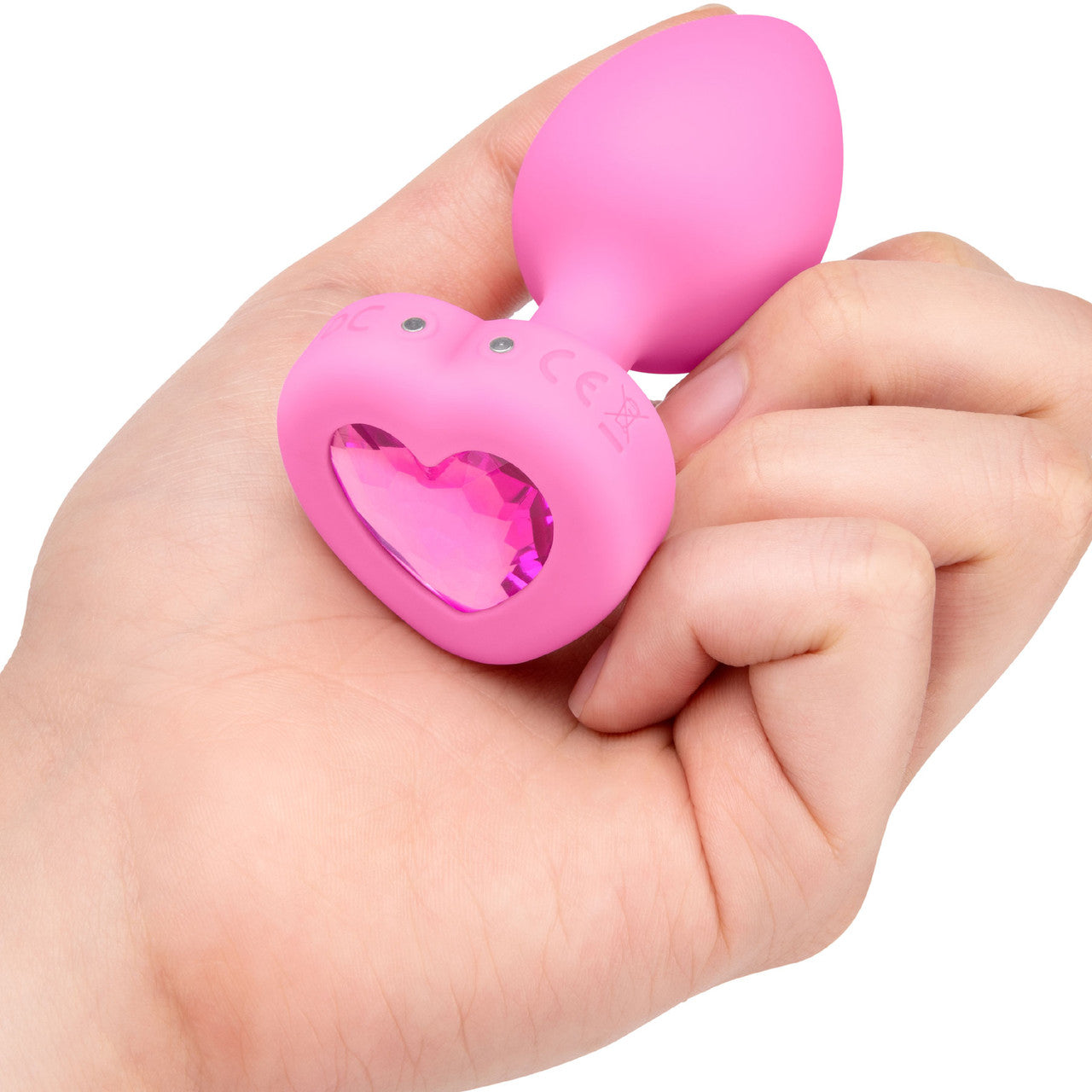 b-Vibe Vibrating Heart Silicone Rechargeable Anal Plug With Remote - Small / Medium