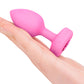 b-Vibe Vibrating Heart Silicone Rechargeable Anal Plug With Remote - Small / Medium