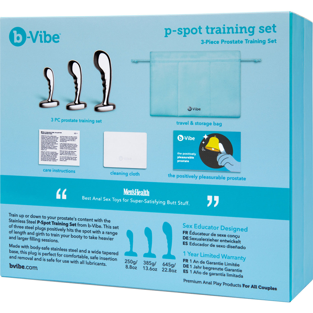 b-Vibe Stainless Steel P-Spot Training Set - Set Of Three