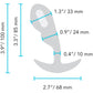 b-Vibe P-Spot Snug Plug Weighted & Vibrating Silicone Prostate Plug With Remote - 95g - Size Chart