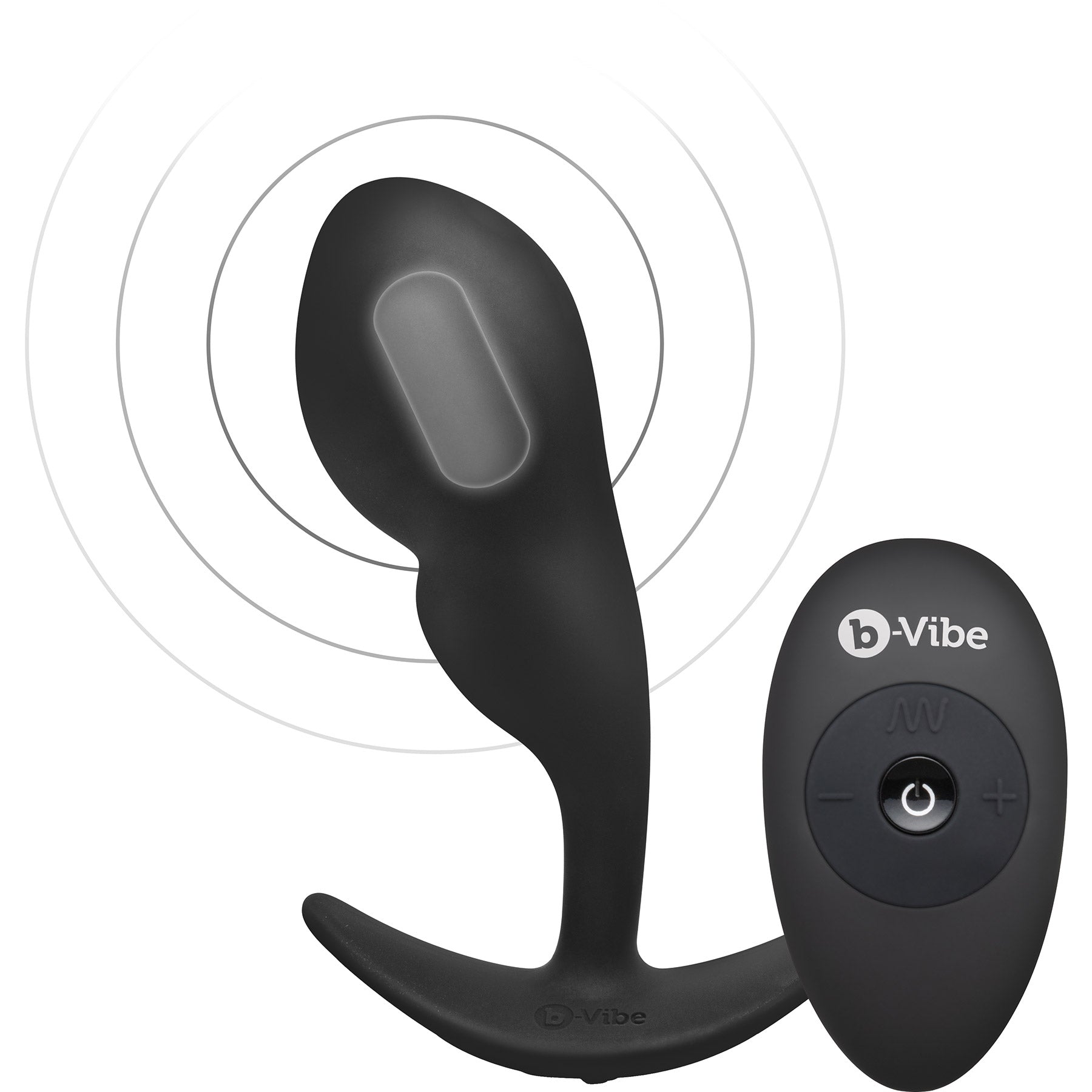 b-Vibe P-Spot Snug Plug Weighted & Vibrating Silicone Prostate Plug With Remote - 145g