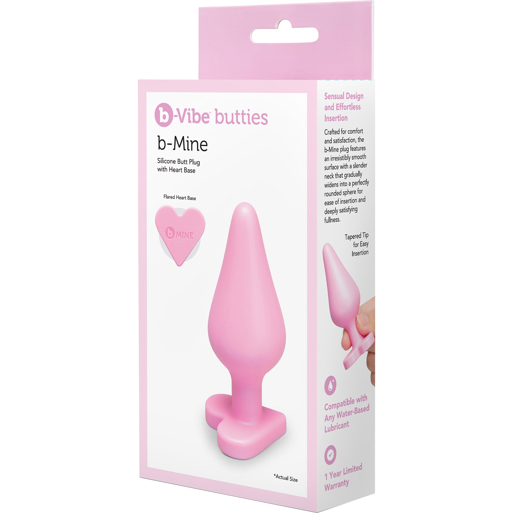 b-Vibe Butties b-Mine Heart Base Silicone Butt Plug
