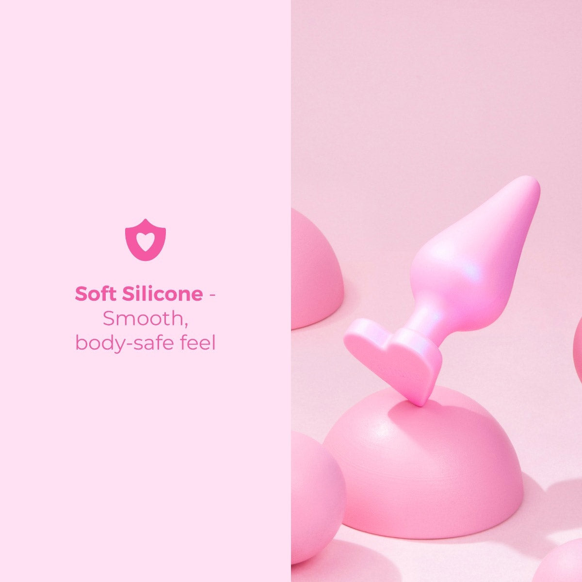 b-Vibe Butties b-Mine Heart Base Silicone Butt Plug
