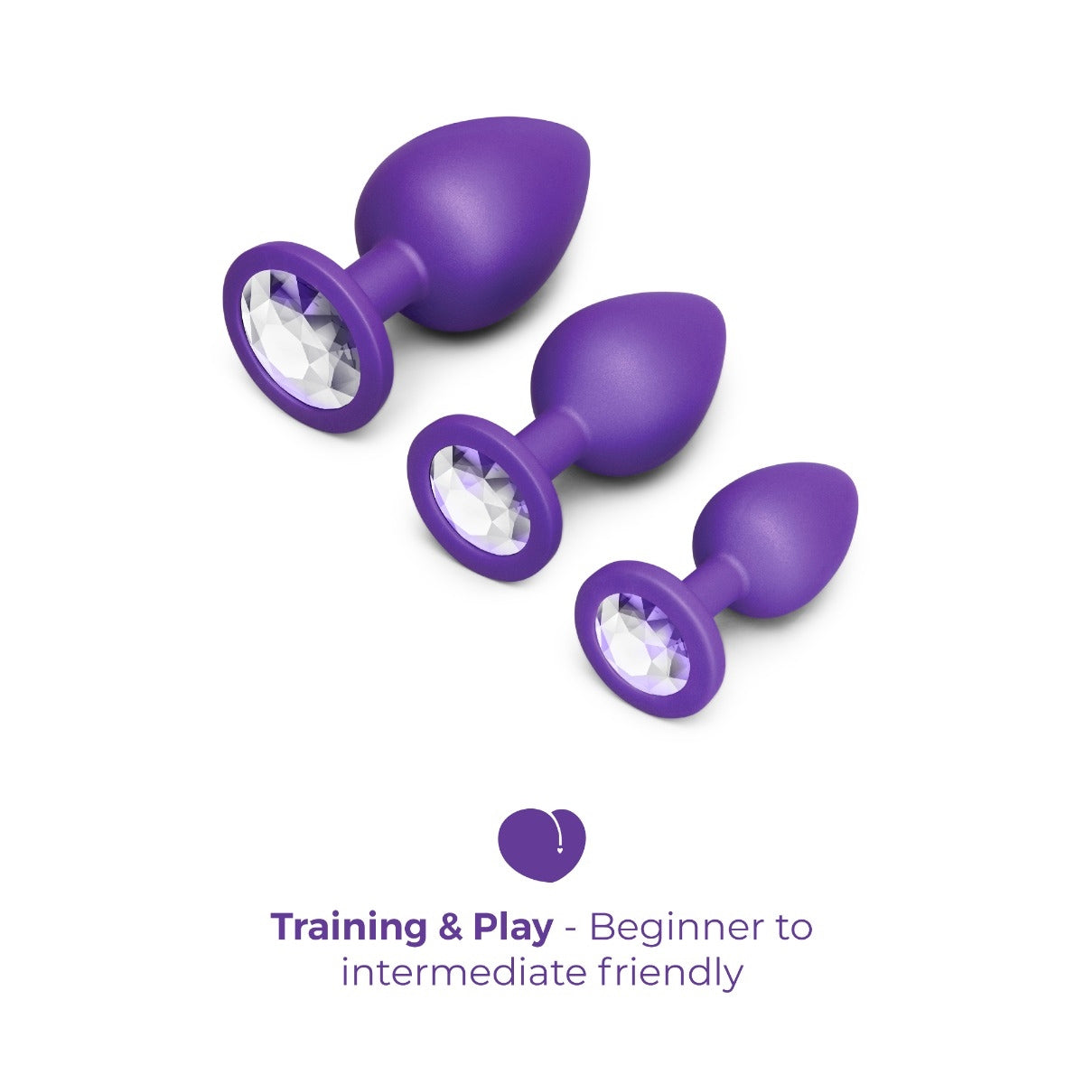 b-Vibe Jeweled Butties Bundle 3 Piece Silicone Anal Training Set