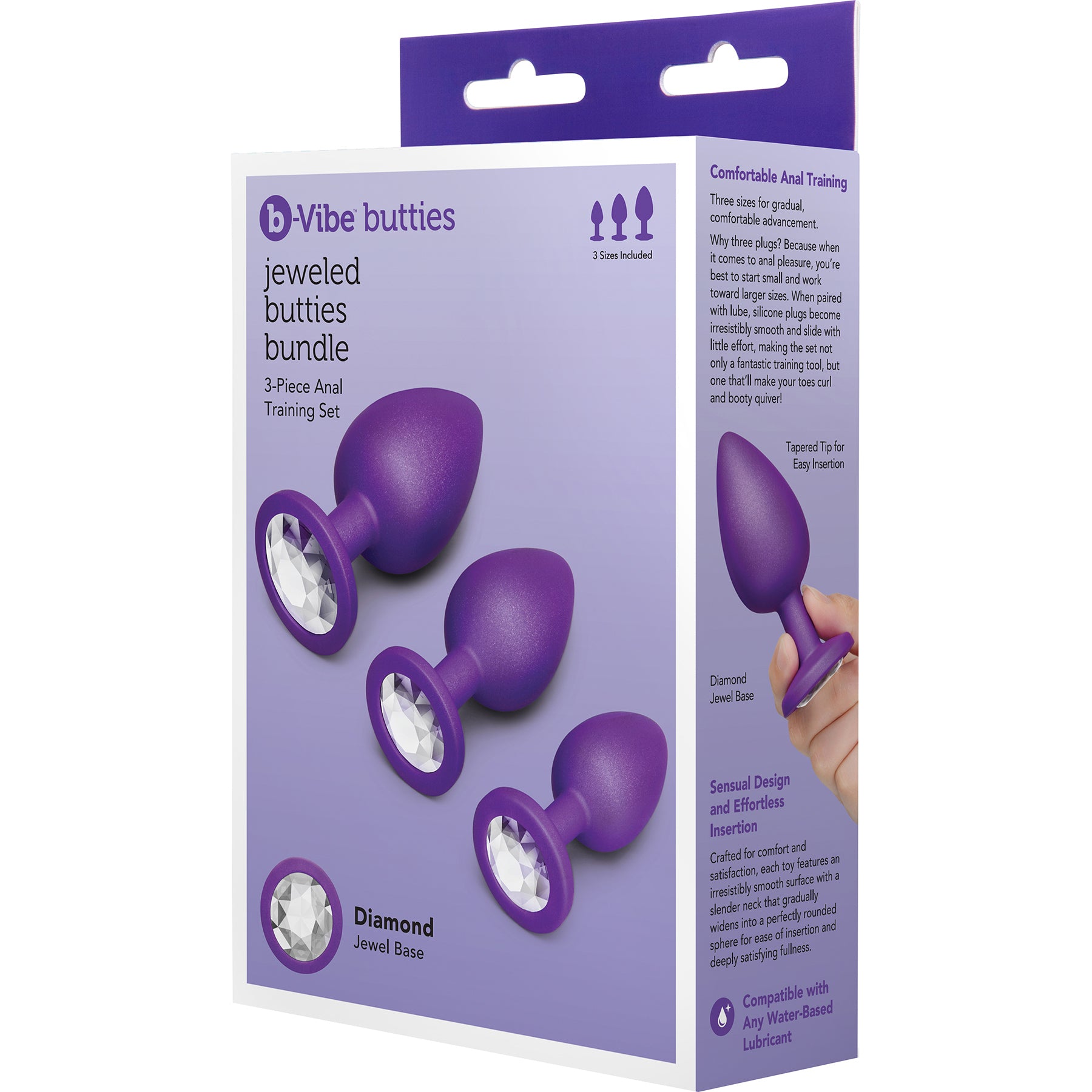 b-Vibe Jeweled Butties Bundle 3 Piece Silicone Anal Training Set