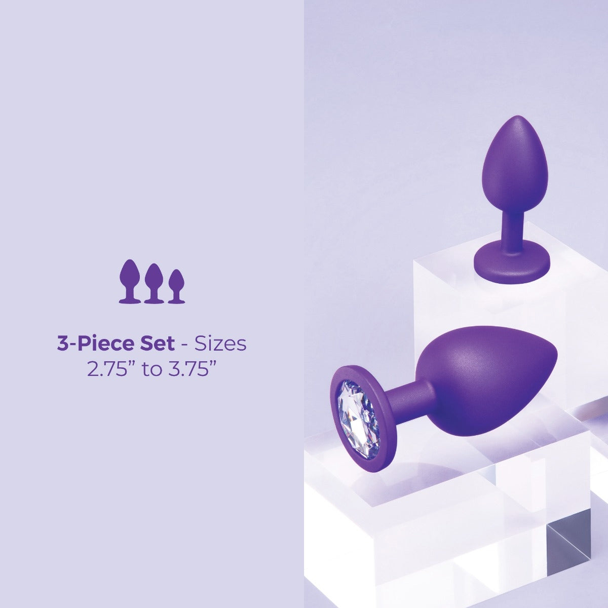 b-Vibe Jeweled Butties Bundle 3 Piece Silicone Anal Training Set