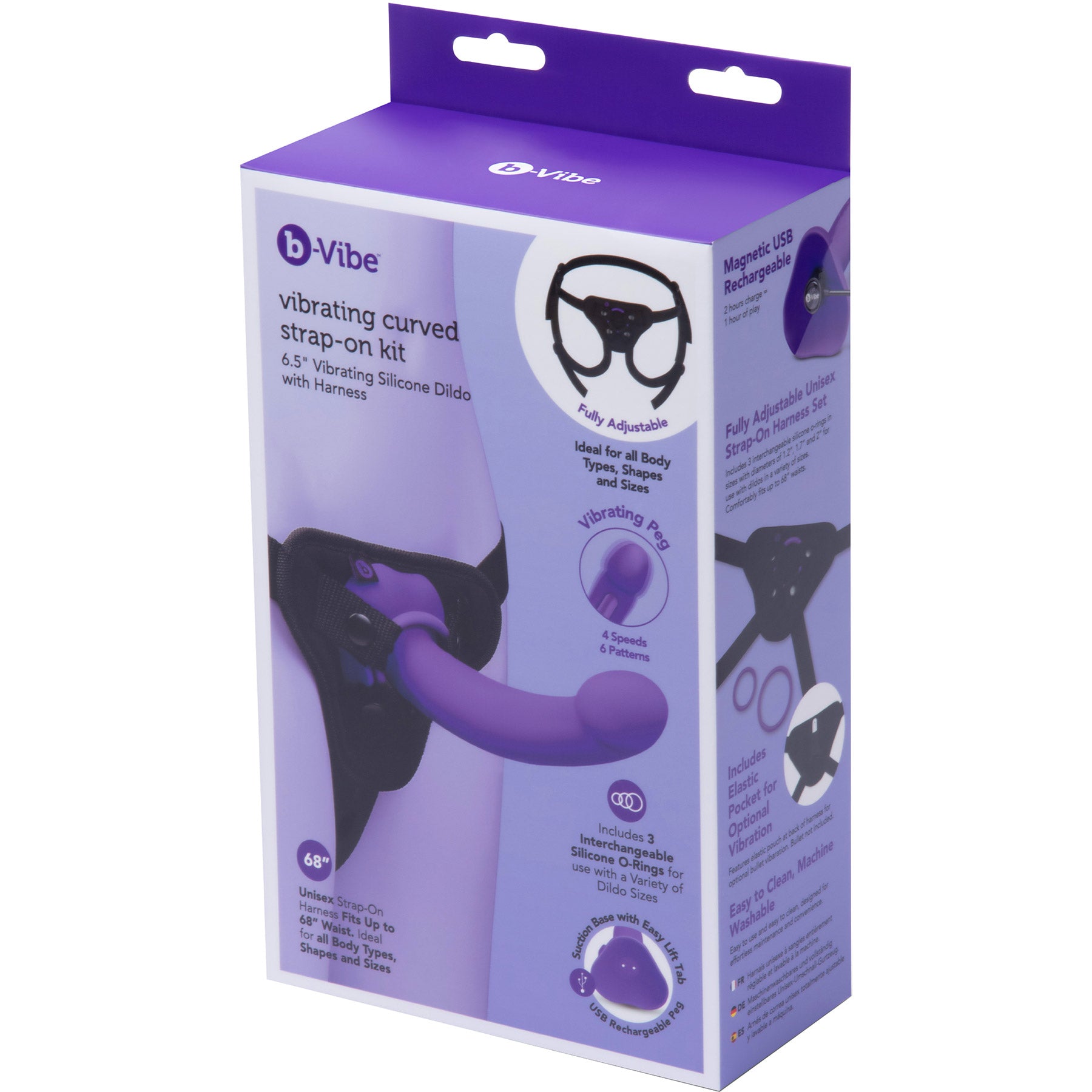 b-Vibe Vibrating Curved Silicone Dildo Strap-On Kit