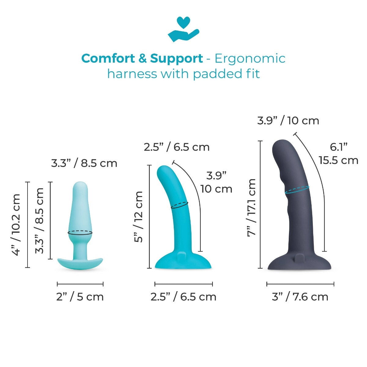 b-Vibe Strap-It-On 8 Piece Anal Training Kit With Harness