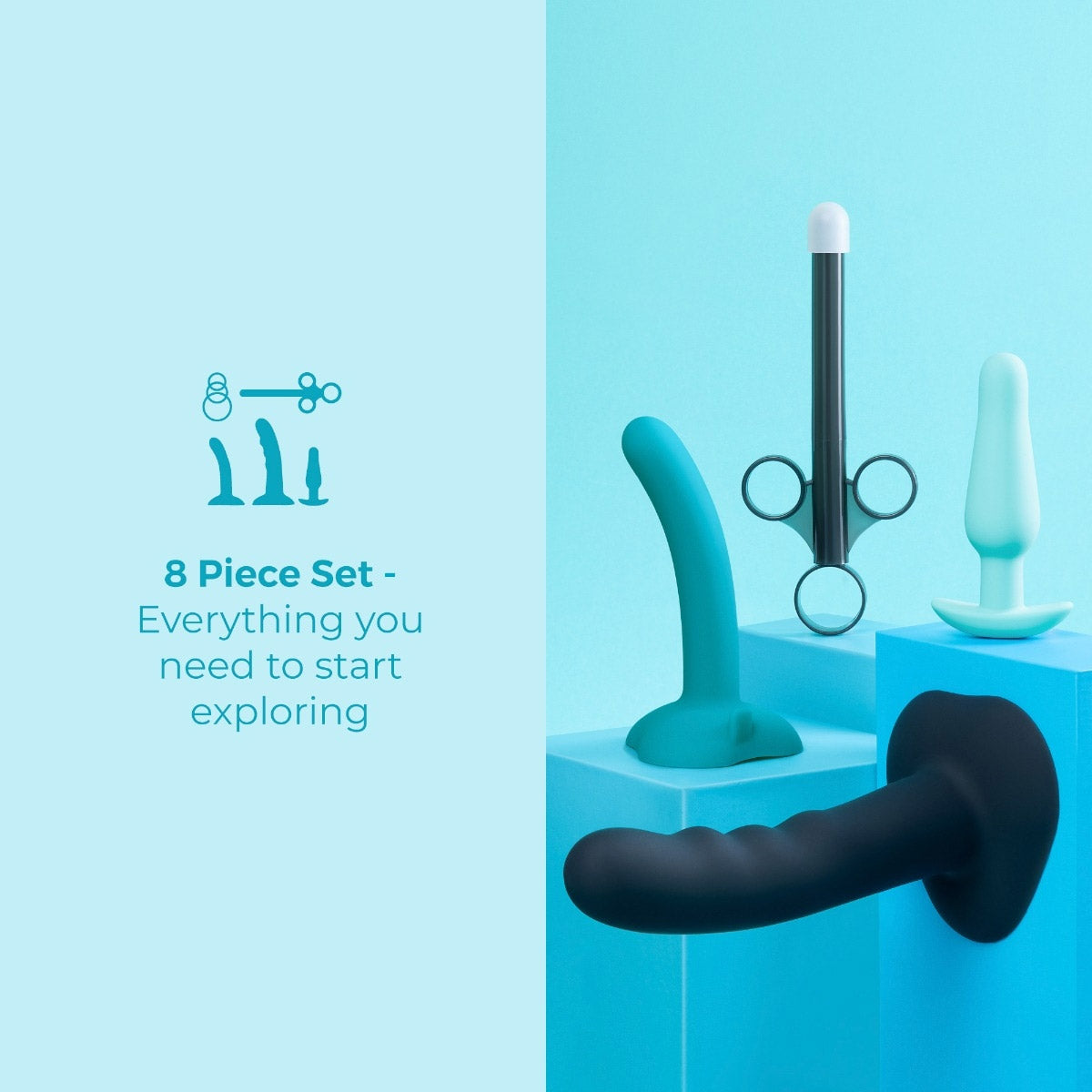 b-Vibe Strap-It-On 8 Piece Anal Training Kit With Harness