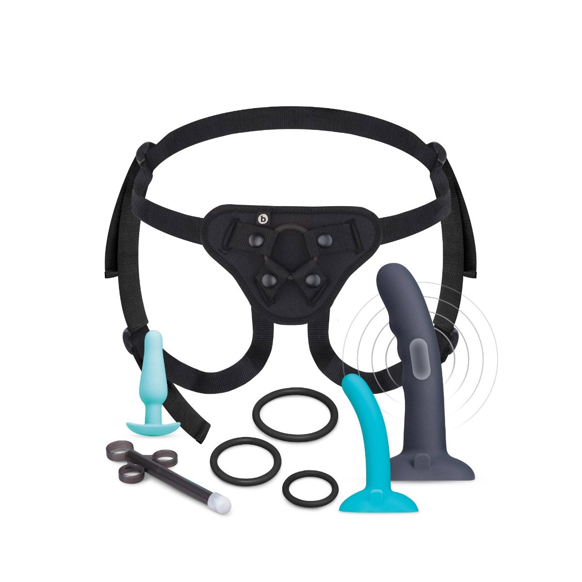 b-Vibe Strap-It-On 8 Piece Anal Training Kit With Harness