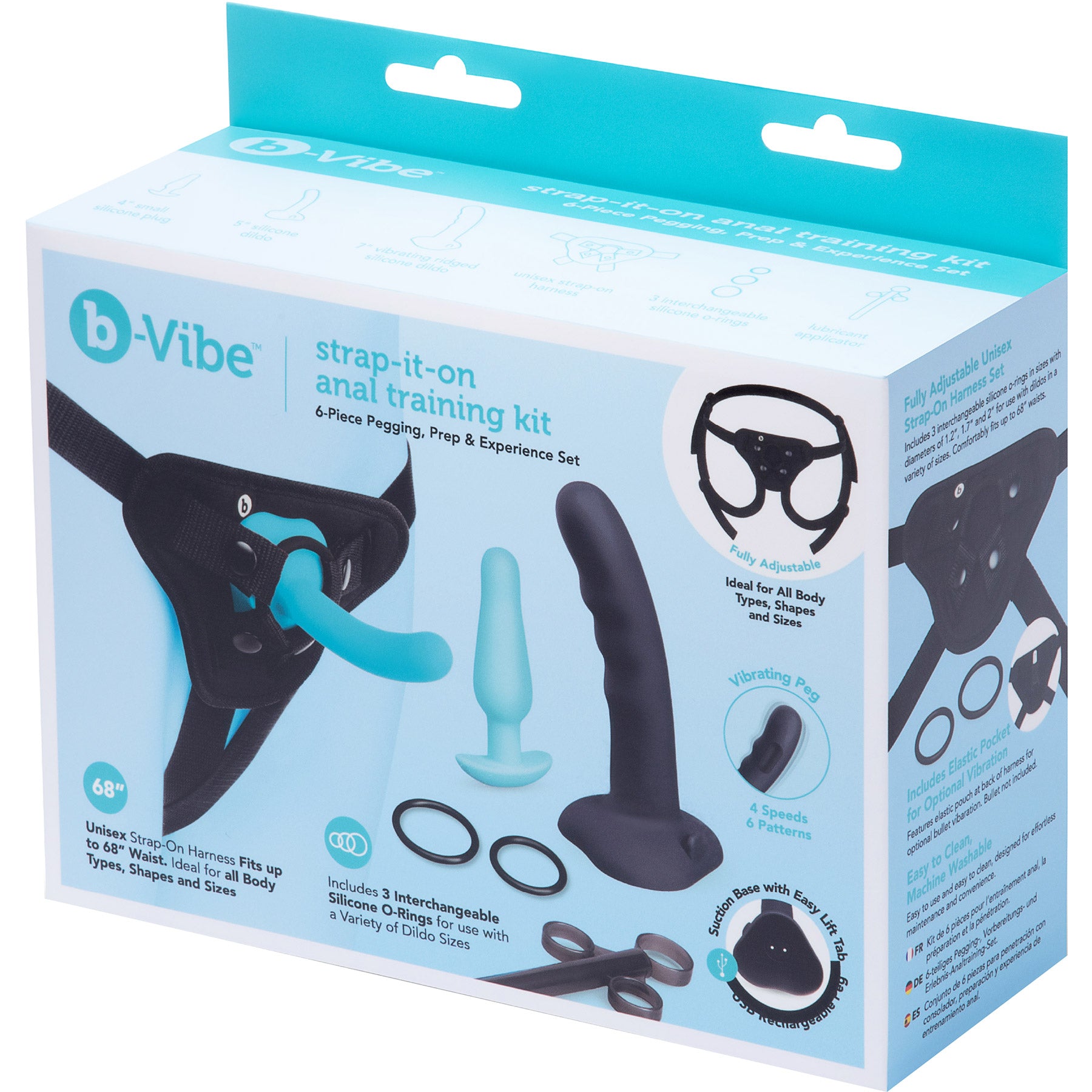 b-Vibe Strap-It-On 8 Piece Anal Training Kit With Harness