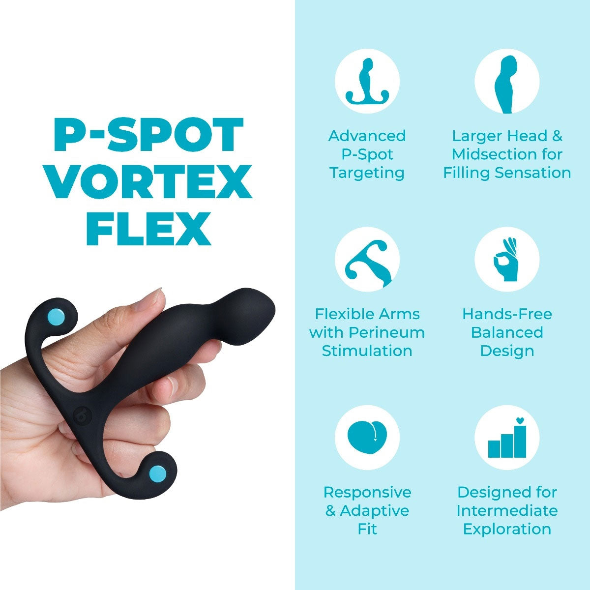 b-Vibe P-Spot Vortex Flex Hands-Free Angled Silicone Prostate Massager